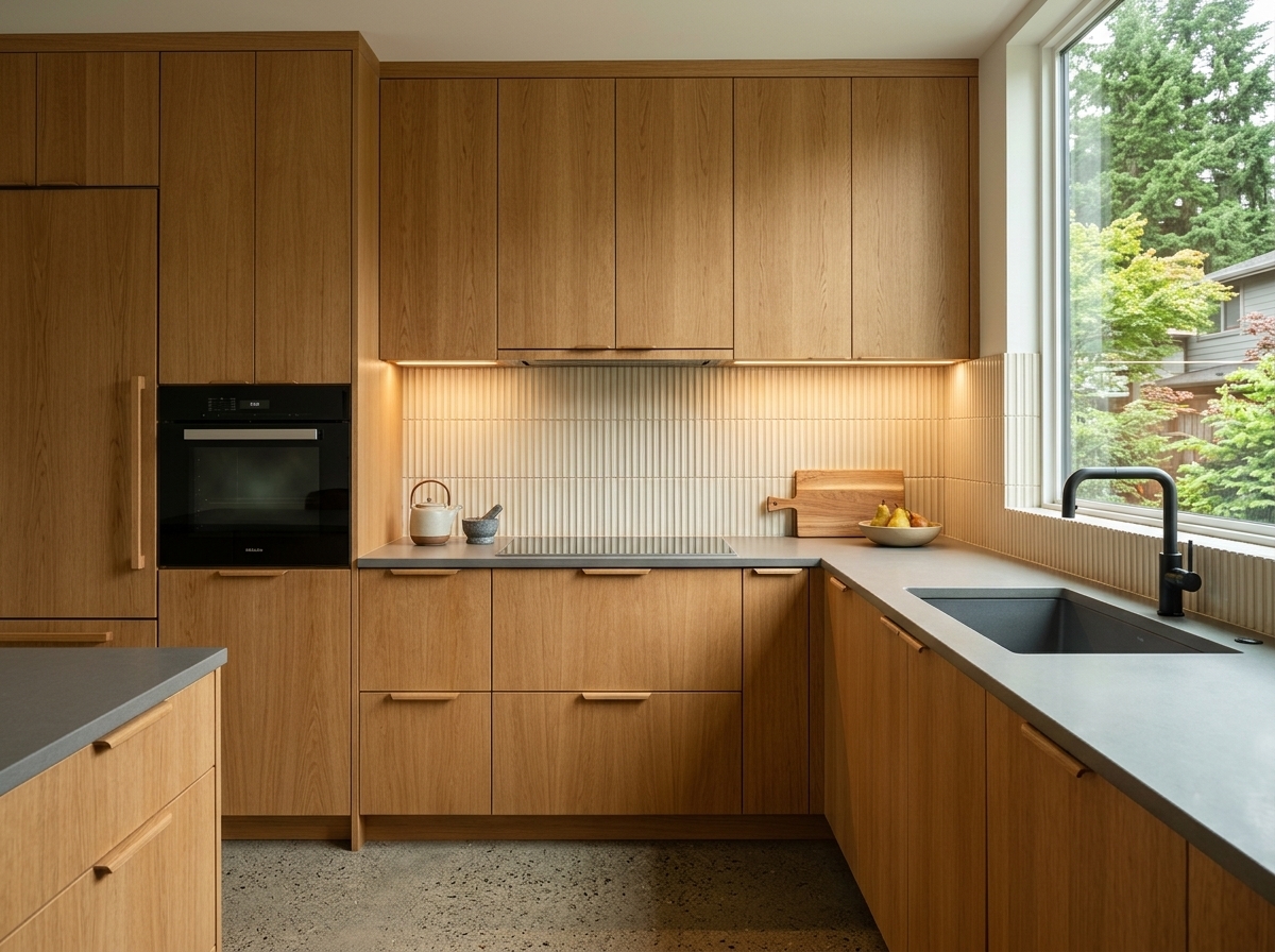 Custom cabinetry and countertop detail in Portland, OR